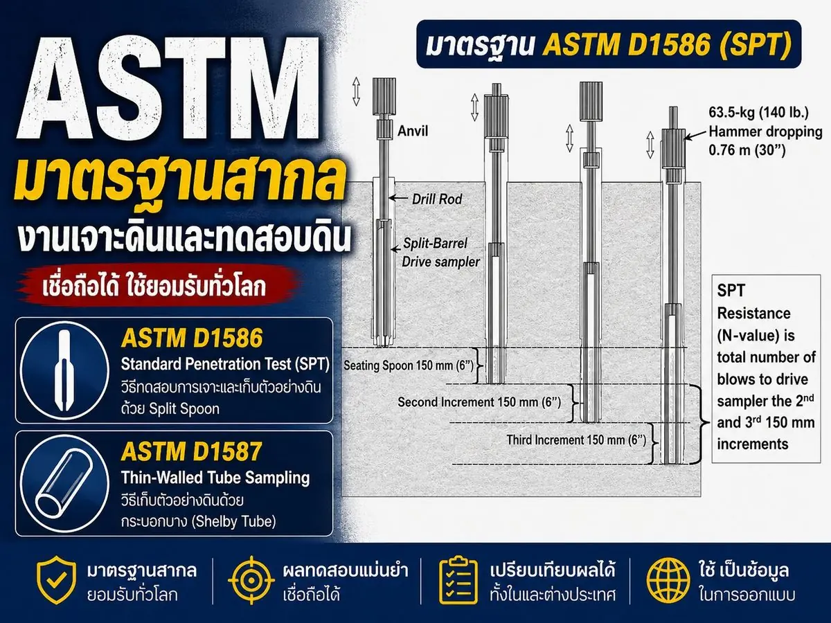 มาตรฐาน ASTM ในงานเจาะดิน