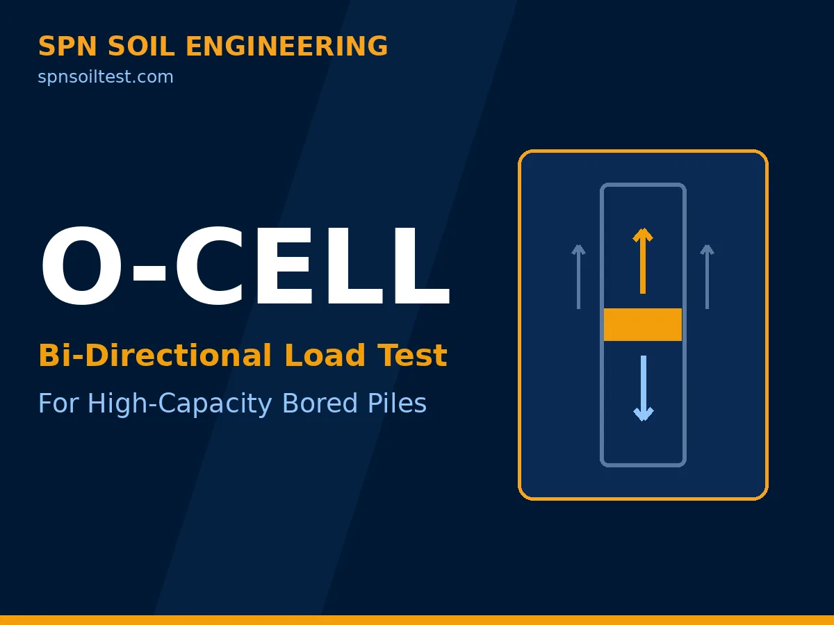 แผนภาพเปรียบเทียบระบบทดสอบเสาเข็มแบบสถิต Kentledge, Reaction Pile และ Bi-Directional O-cell