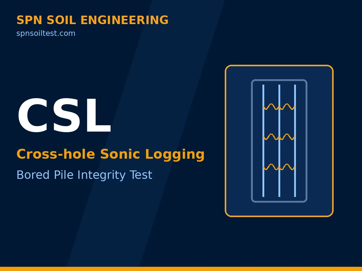 แผนภาพหน้าตัดเสาเข็มเจาะแสดงตำแหน่งท่อ Access Tube 2, 4 และ 6 ท่อ สำหรับทดสอบ Cross Hole Sonic Logging