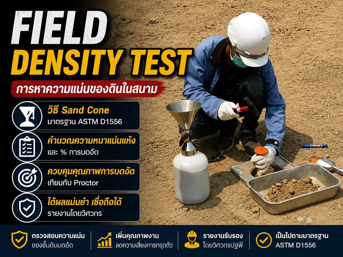 Field Density Test การหาความแน่นของดินในสนาม