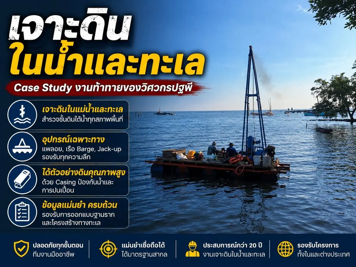เจาะดินในน้ำและทะเล Case Study