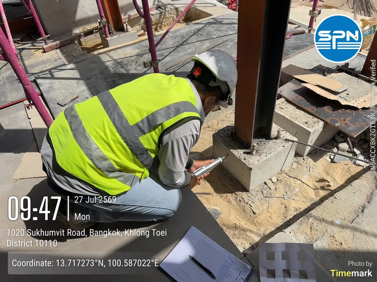 ขั้นตอนทดสอบ Rebound Hammer หน้างานตาม ASTM C805 และ มยผ.1502-51
