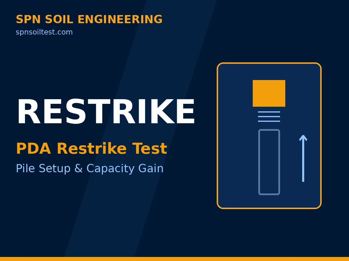 ทีมวิศวกร SPN ติดตั้งเซนเซอร์ PDA บนเสาเข็มเพื่อทดสอบ Restrike หลังตอกทิ้งระยะ