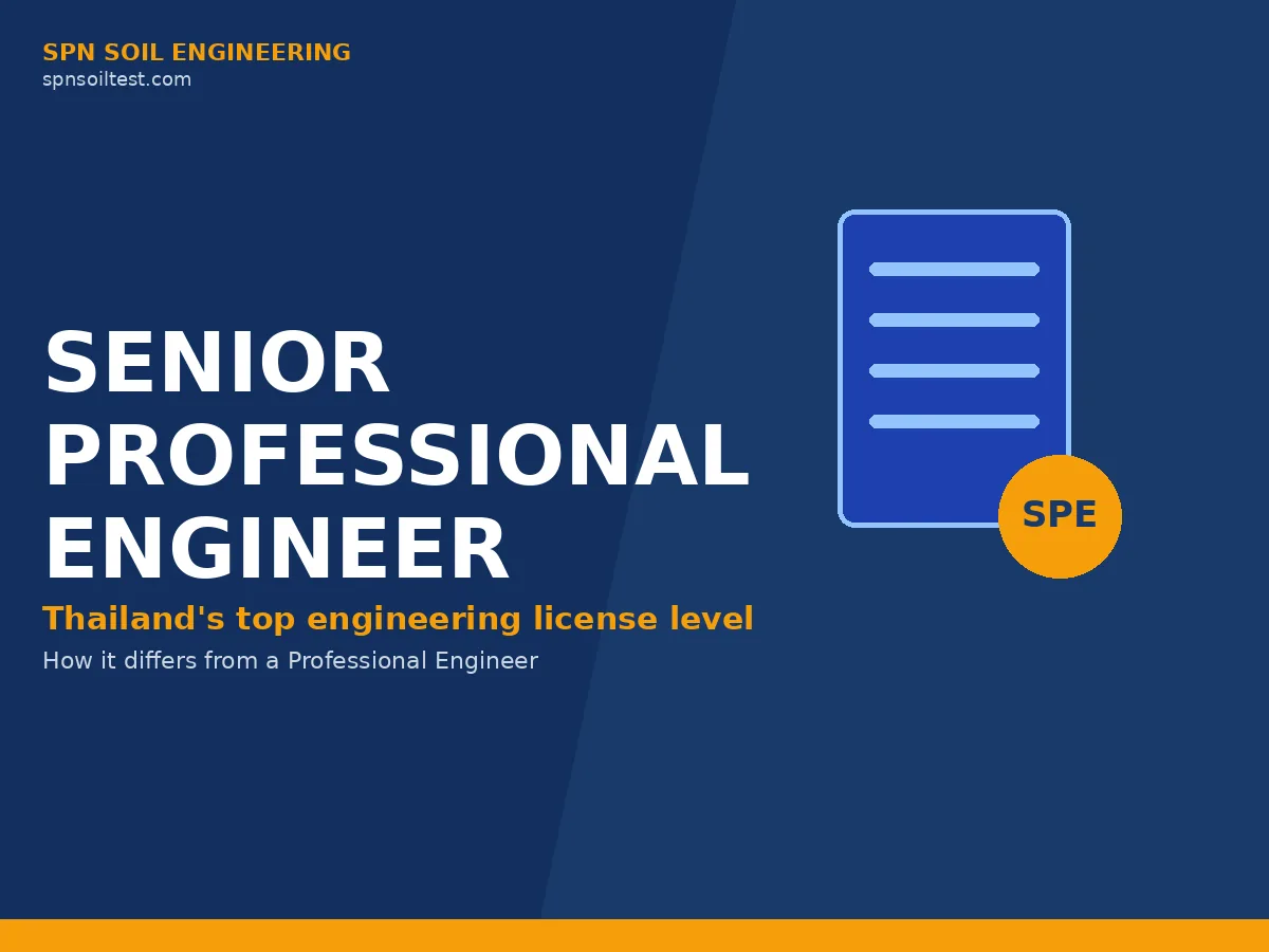 ภาพกราฟิกหัวข้อ Senior Professional Engineer ระดับใบอนุญาตวุฒิวิศวกรของสภาวิศวกร