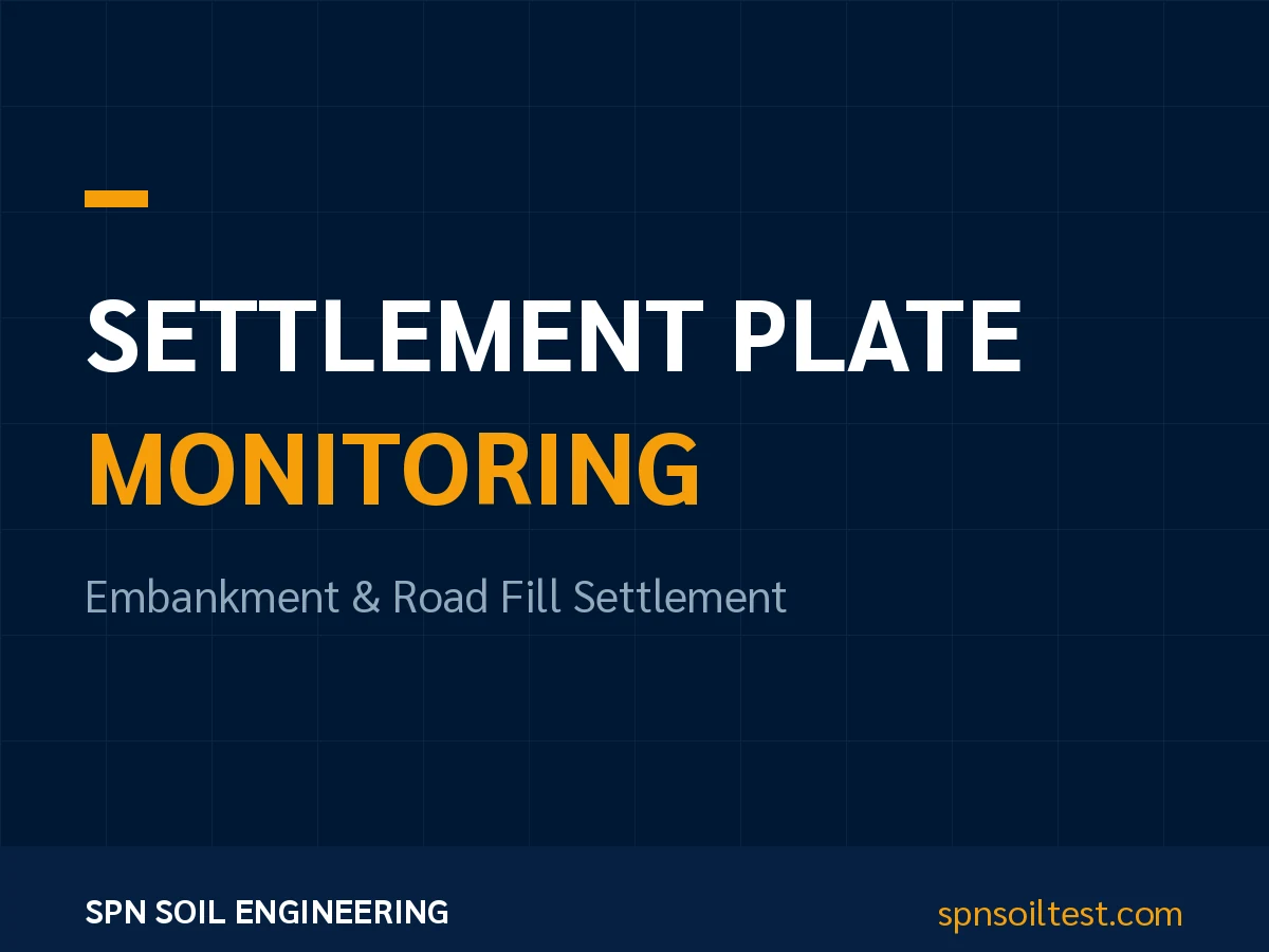 ภาพกราฟิก Settlement Plate ตรวจวัดการทรุดตัวของงานถมดินและคันทางบนชั้นดินอ่อน