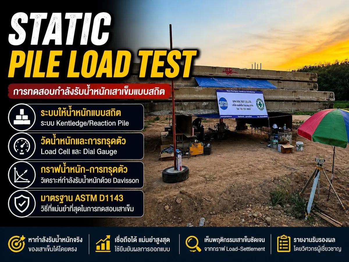 Static Pile Load Test การทดสอบกำลังรับน้ำหนักเสาเข็มแบบสถิต