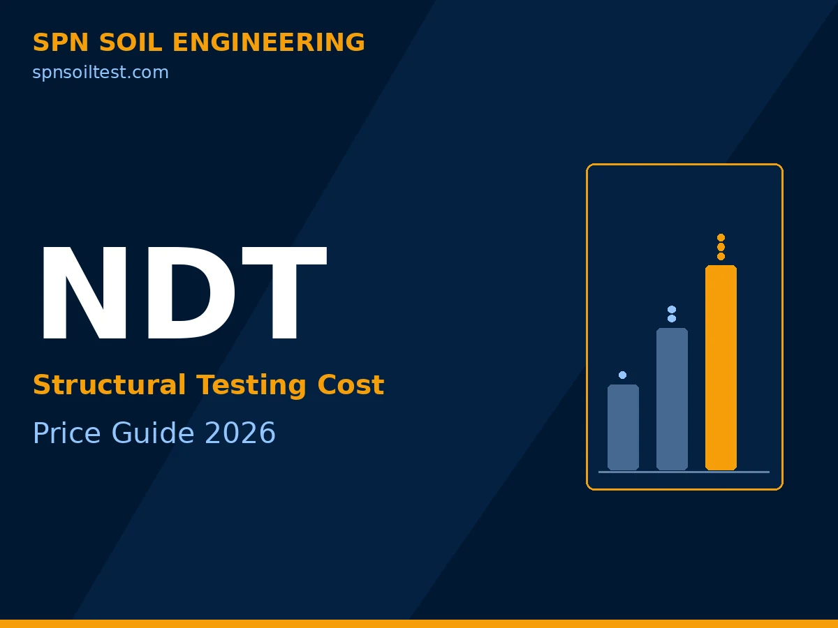 ภาพกราฟิกระดับราคางานตรวจสอบโครงสร้างและงานทดสอบแบบไม่ทำลาย NDT ปี 2026