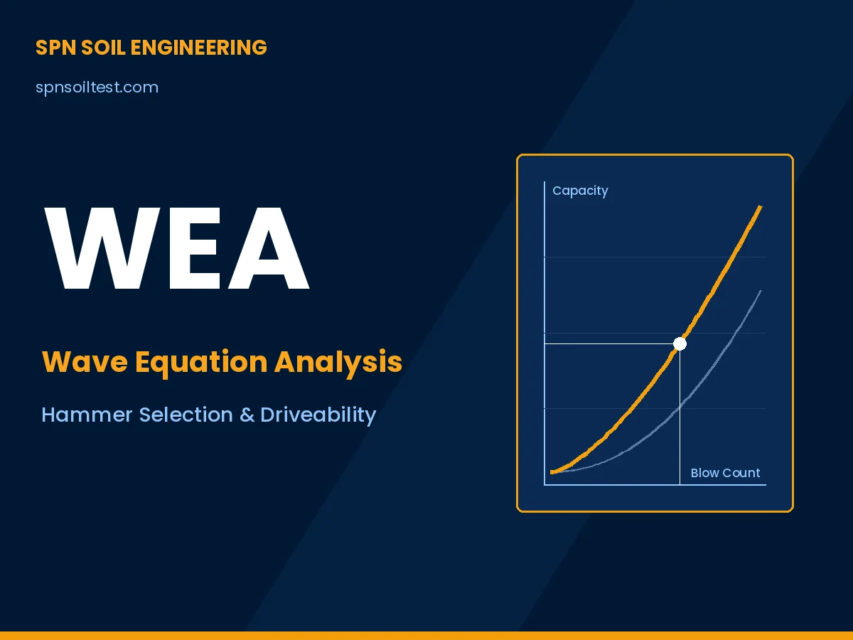 ภาพกราฟิกอธิบาย Wave Equation Analysis แสดง Bearing Graph ความสัมพันธ์ระหว่างกำลังรับน้ำหนักเสาเข็มกับ Blow Count