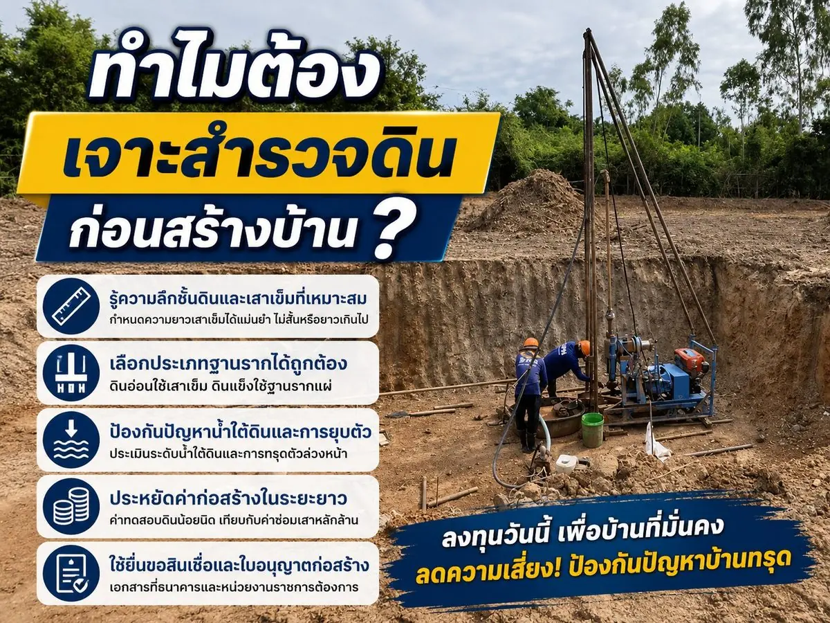ทำไมต้องเจาะสำรวจดินก่อนสร้างบ้าน?