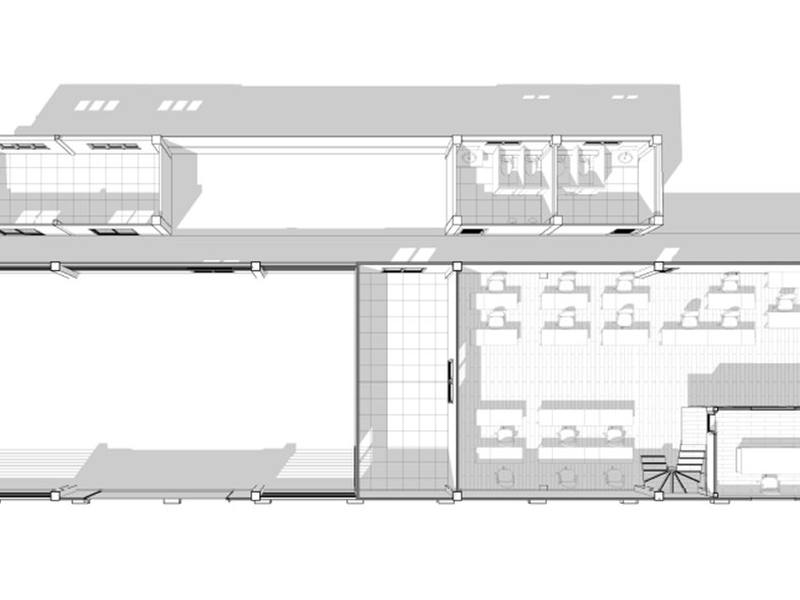 Section View — หน้าตัดอาคาร Layout ห้องและโครงสร้าง