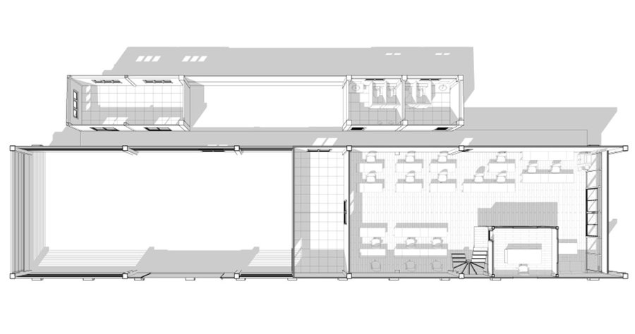Section View — หน้าตัดอาคาร Layout ห้องและโครงสร้าง