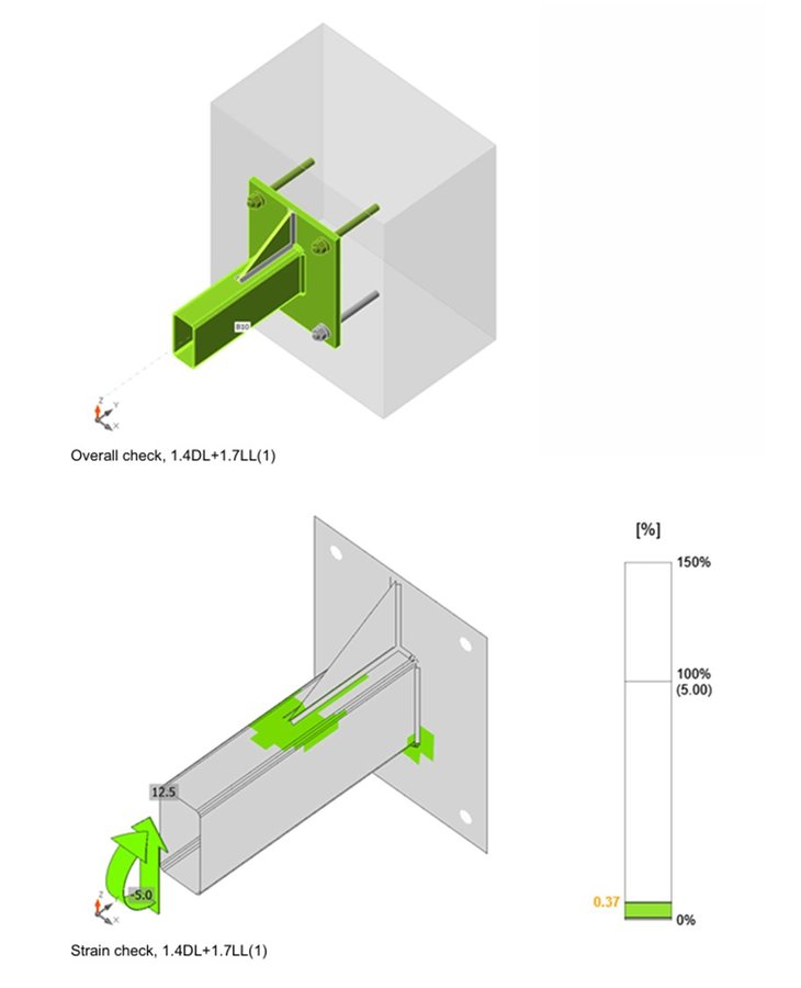 Connection Check — Overall & Strain Check 1.4DL+1.7LL Beam-Column Joint