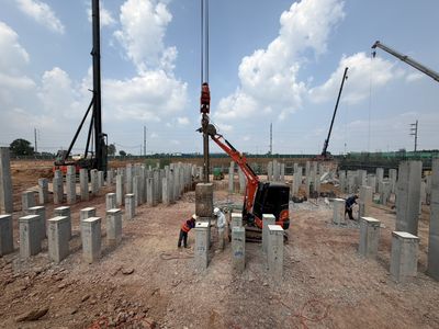 หน้างานทดสอบเสาเข็มด้วยวิธี Dynamic Load Test ของ SPN