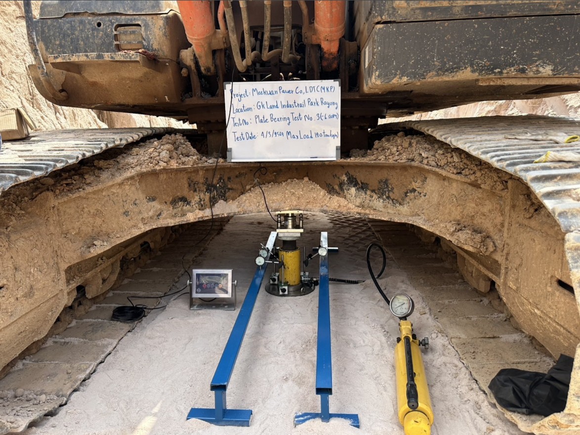 การทดสอบ Plate Bearing Test ทดสอบการรับน้ำหนักบรรทุกของดินในสนามด้วยแผ่นเหล็กกลม โดยทีมวิศวกร SPN